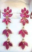 9.0 CARAT RUBY EARRINGS IN 14KT SOLID YELLOW GOLD