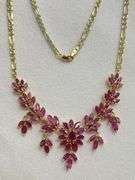 30.0 CARAT NATURAL RUBY PRECIOUS GEMSTONE NECKLACE IN 14KT SOLID YELLOW GOLD