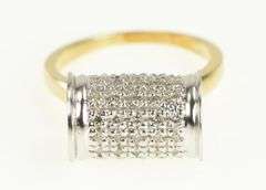 14K Yellow Gold 0.50 Ctw Diamond Pillar Column Statement Ring