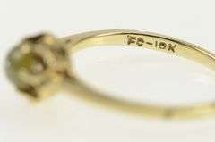 10K Yellow Gold Green Grey Star Sapphire 1960's Scalloped Ring