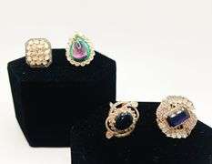 GROUP LOT OF 4X GEMSTONE RINGS