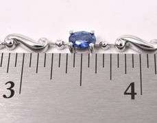 Blue Gemstone Fancy "S" Link Bracelet In Sterling Silver