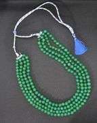 Beautiful 1253 Cttw Natural Emerald 4 Strand Necklace