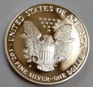 1993 Proof  Silver Eagle With Box And Paper.