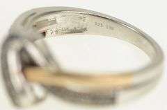 Sterling Silver Diamond Ornate Wavy Design Statement Band Ring