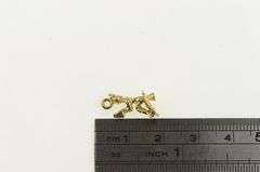 10K Yellow Gold 3D Sprite Gnome Reading Book on Mushroom Charm/Pendant