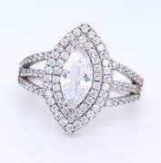 Group Lot of Vintage 925 Sterling Silver Cubic Zirconia Rings