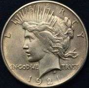 1921 High Relief Peace Silver Dollar