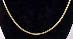 Vermeil Herring Bone Chain Necklace In Sterling Silver