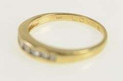 14K Yellow Gold 0.21 Ctw Diamond Channel Wedding Band Ring