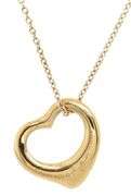 Tiffany & Co. Elsa Peretti Open Heart Pendant Necklace in 18K