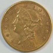 High end 1906-S US $20 Liberty Gold Piece. Better date