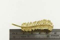 14K Yellow Gold Retro Vintage Feather Leaf Fern Palm Pin/Brooch