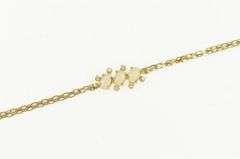 14K Yellow Gold Natural Opal Diamond Vintage Chain Bracelet