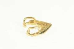 14K Yellow Gold Chevron Diamond Curved Open Design Slide Pendant