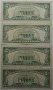 1963 $2 Two Dollar Red Seal Lincoln Bank Note US Bill (lot of 4)