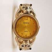 18kt GP Leopard Geneva Bangle Watch