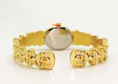 Ladies Geneva & Gemstone Watch, 18kt Yellow GP Cuff