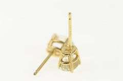 14K Yellow Gold Vintage CZ Solitaire Classic Stud Earrings