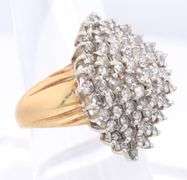 Dazzling Diamond Cluster Yellow Gold Ring