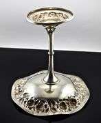 Stunning Pair of Stieff Hand-Chased Stemmed Candy Dishes