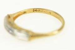 14K Yellow Gold 1950's Squared Two Tone Wedding Band Ring