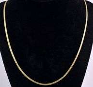 Vermeil Herring Bone Chain Necklace In Sterling Silver