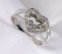 Fun White Gold Diamond Heart Ring