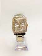 Fancy Square Face Geneva Cuff Watch with Gemstones!