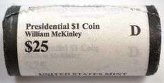 $25 BU Original US Mint $1 2013 D William Mckinley Roll.