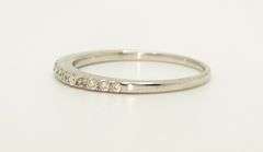 14KT SOLID WHITE GOLD & DIAMOND BAND RING