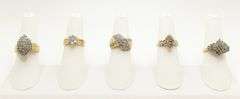 5 Beautiful 10k Gold Diamond Rings!