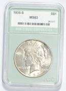 MS63 1935-S Peace Silver Dollar - Graded NTC