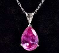 Pink Gemstone Pendant Necklace In Sterling Silver