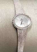 Omega De Ville White Gold Vintage Watch With Diamond Bezel