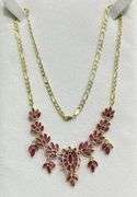 30.0 CARAT NATURAL RUBY PRECIOUS GEMSTONE NECKLACE IN 14KT SOLID YELLOW GOLD