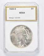 MS64 1928-S Peace Silver Dollar - Graded PCI
