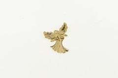 10K Yellow Gold Guardian Angel Black Hills Leaf Protection Pendant