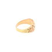 10K Yellow Gold Victorian Oval Ornate Scroll CZ Statement Ring