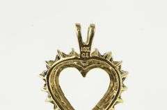 10K Yellow Gold Diamond Sapphire Classic Heart Vintage Love Pendant