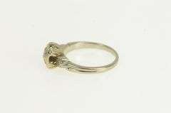 14K White Gold Art Deco Diamond Squared Cluster Promise Ring