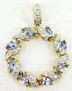 Prettiest 10K Tanzanite's & Diamonds Pendant