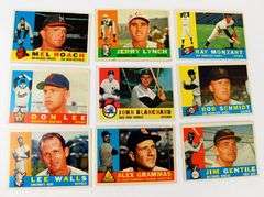 9 Topps 1960 Baseball Cards