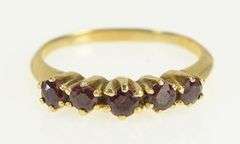 14K Yellow Gold Classic Vintage Natural Ruby Statement Band Ring