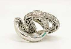 14KT SOLID WHITE GOLD & DIAMOND SNAKE RING
