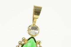 14K Yellow Gold Sim. Emerald CZ May Birthstone Baby Charm/Pendant