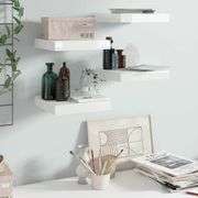 Floating Wall Shelves 4 pcs High Gloss White