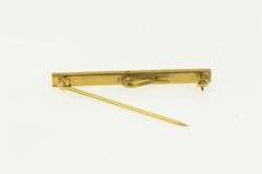 14K Yellow Gold Textured Design Squared Vintage Bar Pin/Brooch