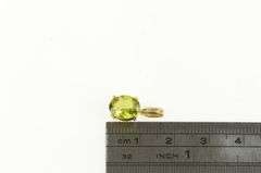 14K Yellow Gold Oval Peridot Solitaire Vintage Classic Pendant