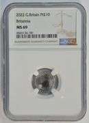 Near perfect 2022 Great Britain 10 Pound Platinum coin. NGC MS69